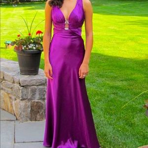 Purple Formal Prom Gown Maxi Dress